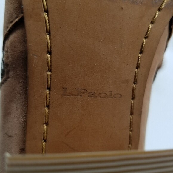 Linea Paolo Women Brown Suede Double Zip Block Heel Sochi Ankle Bootie 7.5 - Picture 7 of 9